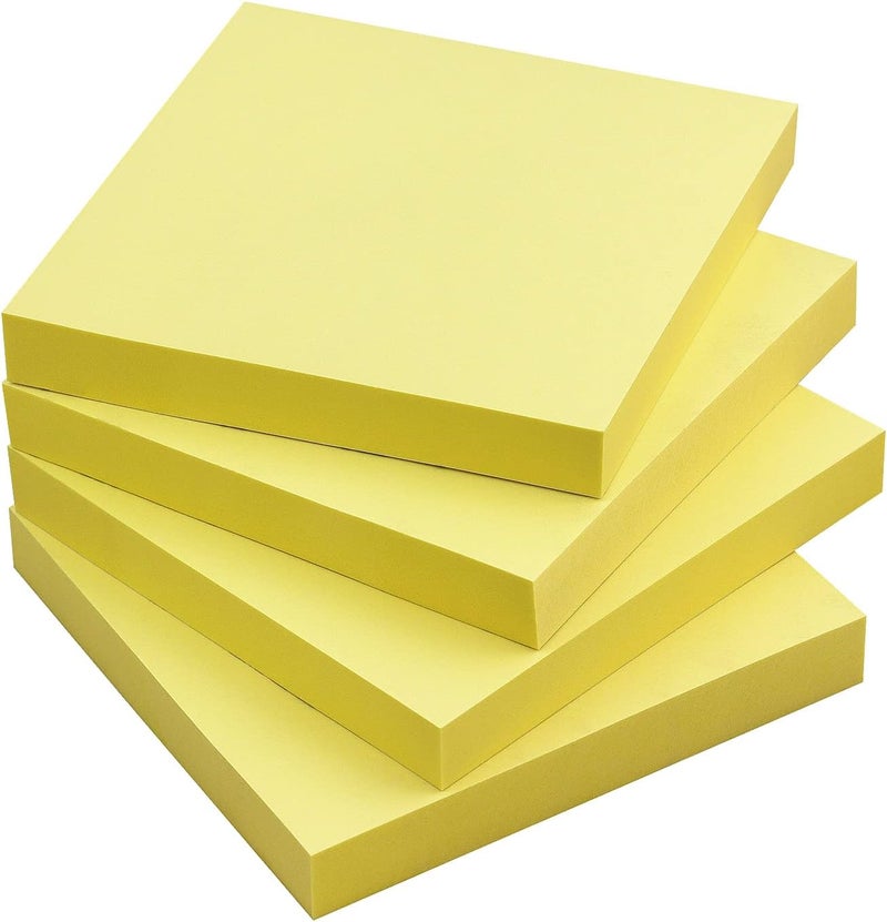 Eastern Wolf Sticky Notes 3x3 Self-Stick Notes Bright Colors Sticky Notes 4 Pads 100 Sheets/Pad (Yellow) - Image 1